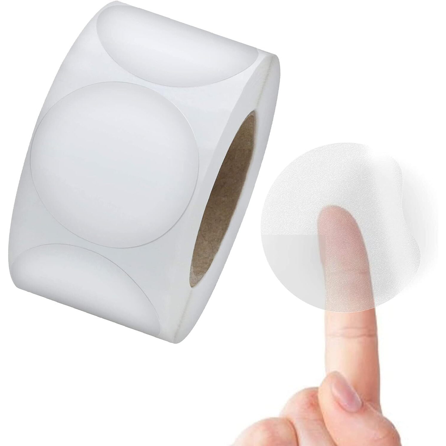 True-Ally 500 Crystal Clear Transparent Round Stickers - 1 Inch / 25Mm Diameter, Envelope Tab Sealer, Package Seal Labels, Self Adhesive (500 Count)