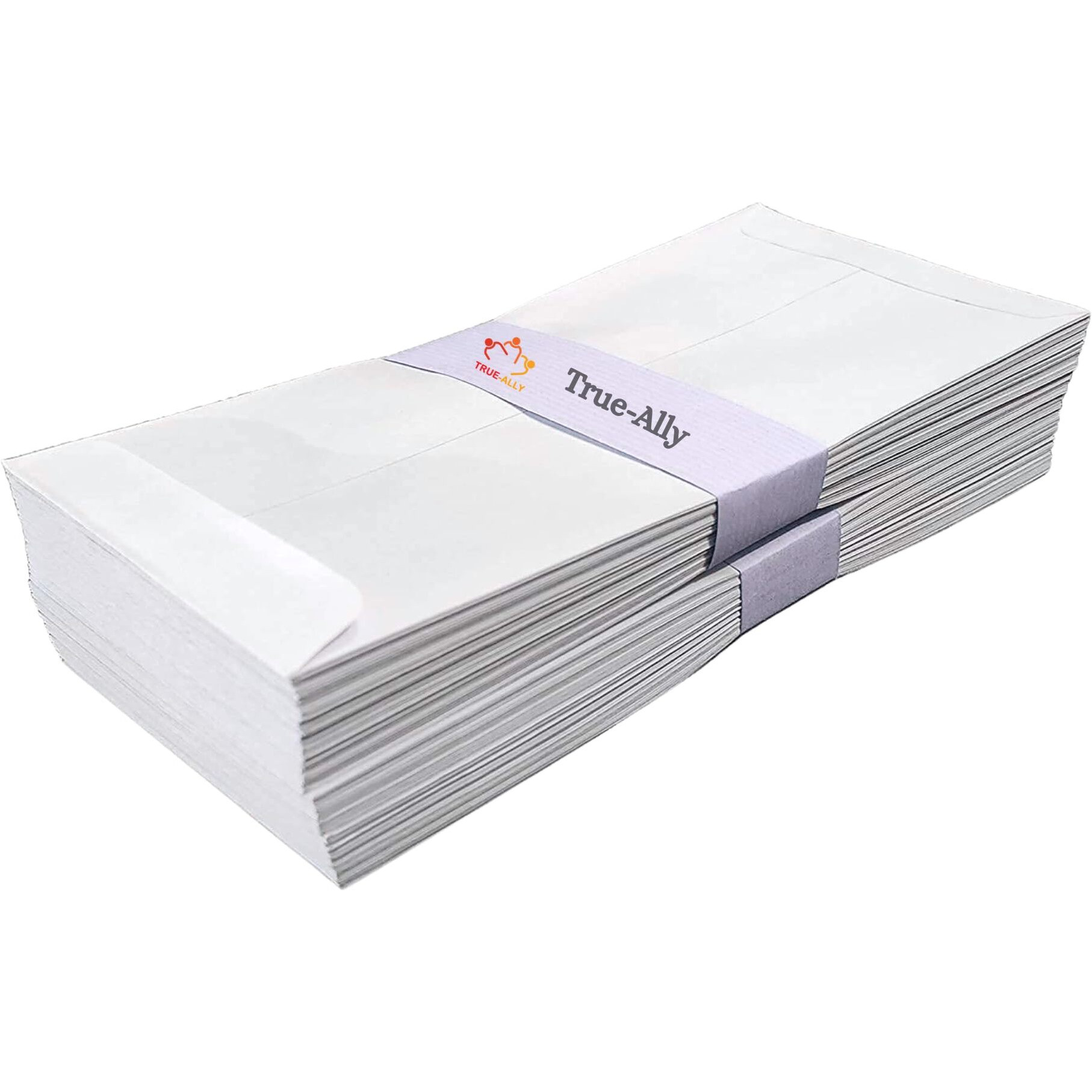 True-Ally 100Gsm Paper White Cheque Size Envelope Ideal For Home Office Secure Mailing | Size 4.5 By 10 Inch (Pack Of 50)