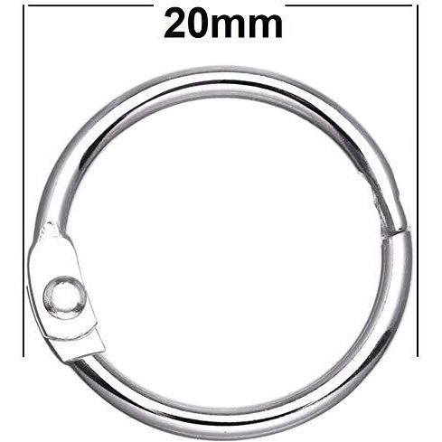 True-Ally 20Mm Multipurpose Book Binder Rings, 20 Pcs - Metal Iron Nickel Plated Loose Leaf Book Rings For Binders, Index Cards & Craft Projects