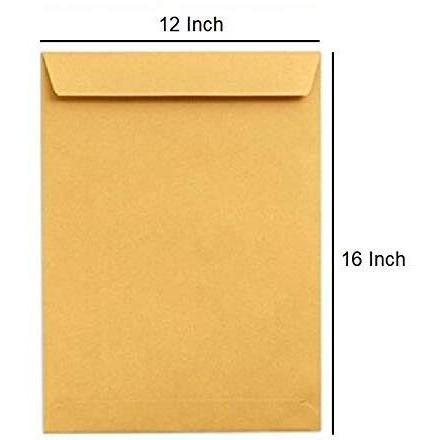 True-Ally Laminated Yellow Paper Large Size Envelope Ideal For Home Office Secure Mailing | Poly Laminated Inside | 12 X16 Inch (Pack Of 20)