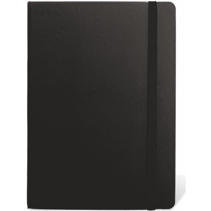 Anupam Fluct A6 Ruled Journal | 160 Pages | 80Gsm | Matte Finish Pvc Cover Notebook | Ph Neutral And Acid Free Paper | Matching Elastic Closure | Ruled Sheets Good For Journaling, Offices (Black)
