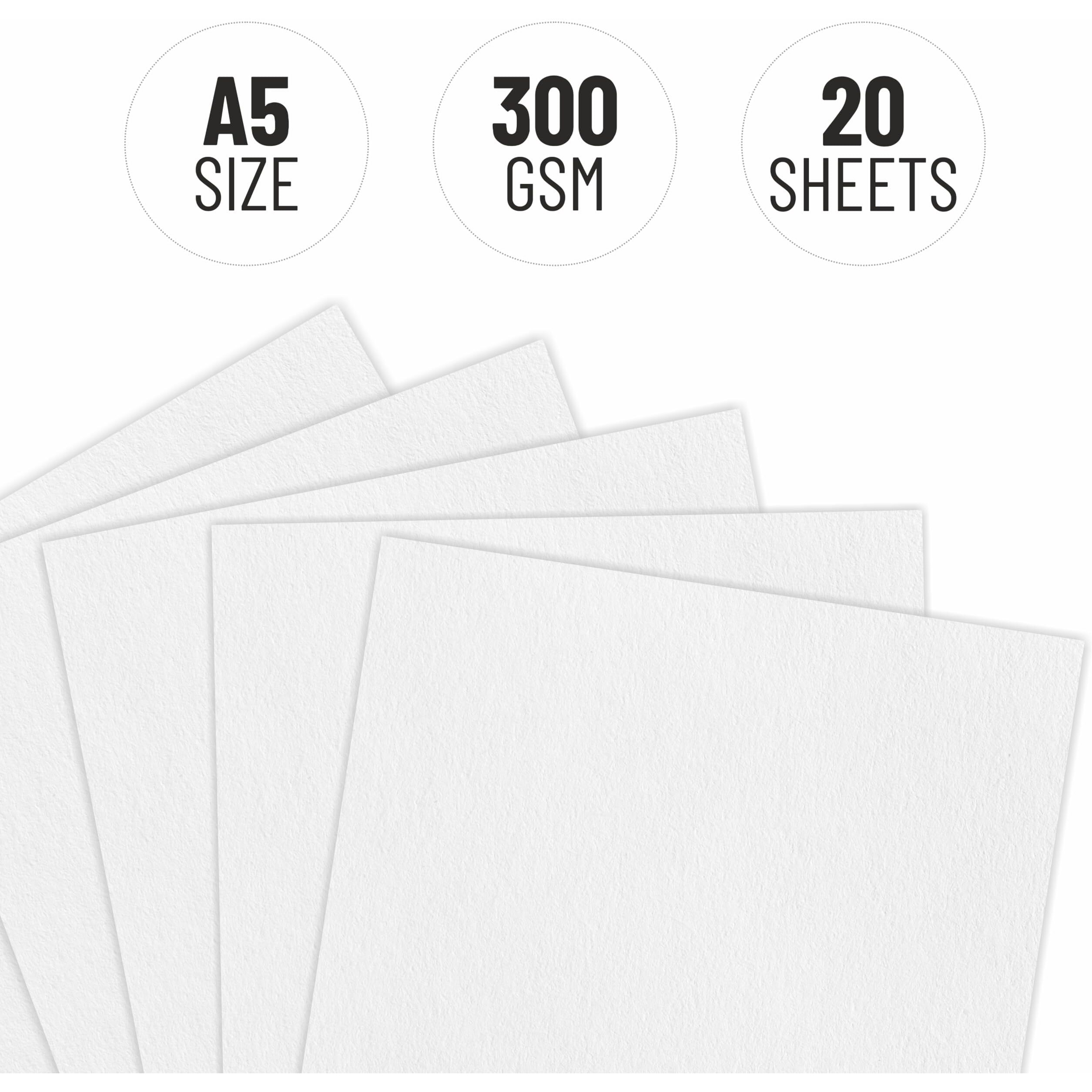 Anupam Professional Watercolour Paper | A5 (21X15Cm) 300 Gsm Cold Pressed Paper |Acid-Free 20 Sheets| Ideal For Artist, Professional Drawing, Painting Dry & Wet, Fine Art, School, Students