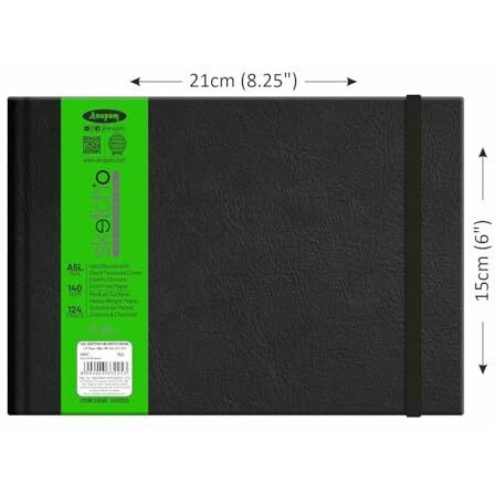 Anupam Sketcho Sketchbook Hardbound, Landscape Opening 140 Gsm Acid Free Natural Shade Paper (A5 Size 128 Pages)