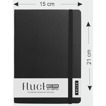 Anupam Fluct A5 Ruled Journal | 160 Pages | 80Gsm | Matte Finish Pvc Cover Notebook | Ph Neutral And Acid Free Paper | Matching Elastic Closure | Ruled Sheets Good For Journaling, Offices (Brown)