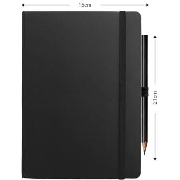 Anupam Fluct Pro Lined Journal | 160 Pages | A5 Ruled Notebook | Matte Finish Pvc Cover | Daily Journal For Writing & Note-Taking In School & Office | Suitable For Men & Women (Black)