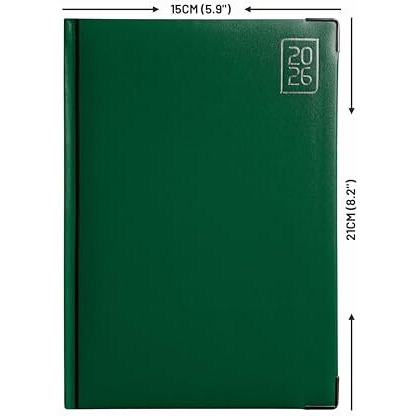 Anupam Fash 2026 Diary With Dates, 2026 Daily Planner Month Cut Index Full Page For Monday-Friday And Saturday-Sunday In One Page With Monthly Calendar, 80Gsm A5 365 Days Diary (Green)