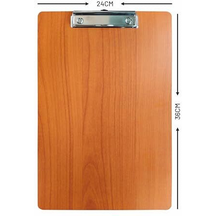 Anupam Duo Exam Board, 6 Mm Thickn Wooden Clipboards Hardboard With Low Profile Clip, Standard A4 Letter Size Wood Clip Boards For Office, School, Classroom Supplies (36X24Cm, Multicolour)
