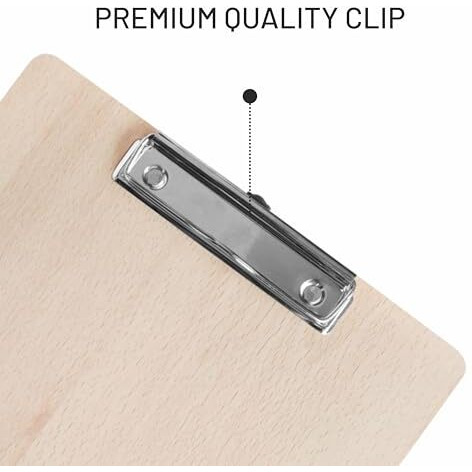 Anupam Duo Exam Board, 6 Mm Thickn Wooden Clipboards Hardboard With Low Profile Clip, Standard A4 Letter Size Wood Clip Boards For Office, School, Classroom Supplies (36X24Cm, Multicolour)