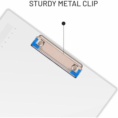 Anupam Plastic Clip Board, Transparent 24X36Cm, A4 Letter Size Clip Board For Nurses, Students, Office And Women, Clip Board With Pen Holder And Low Profile Clip