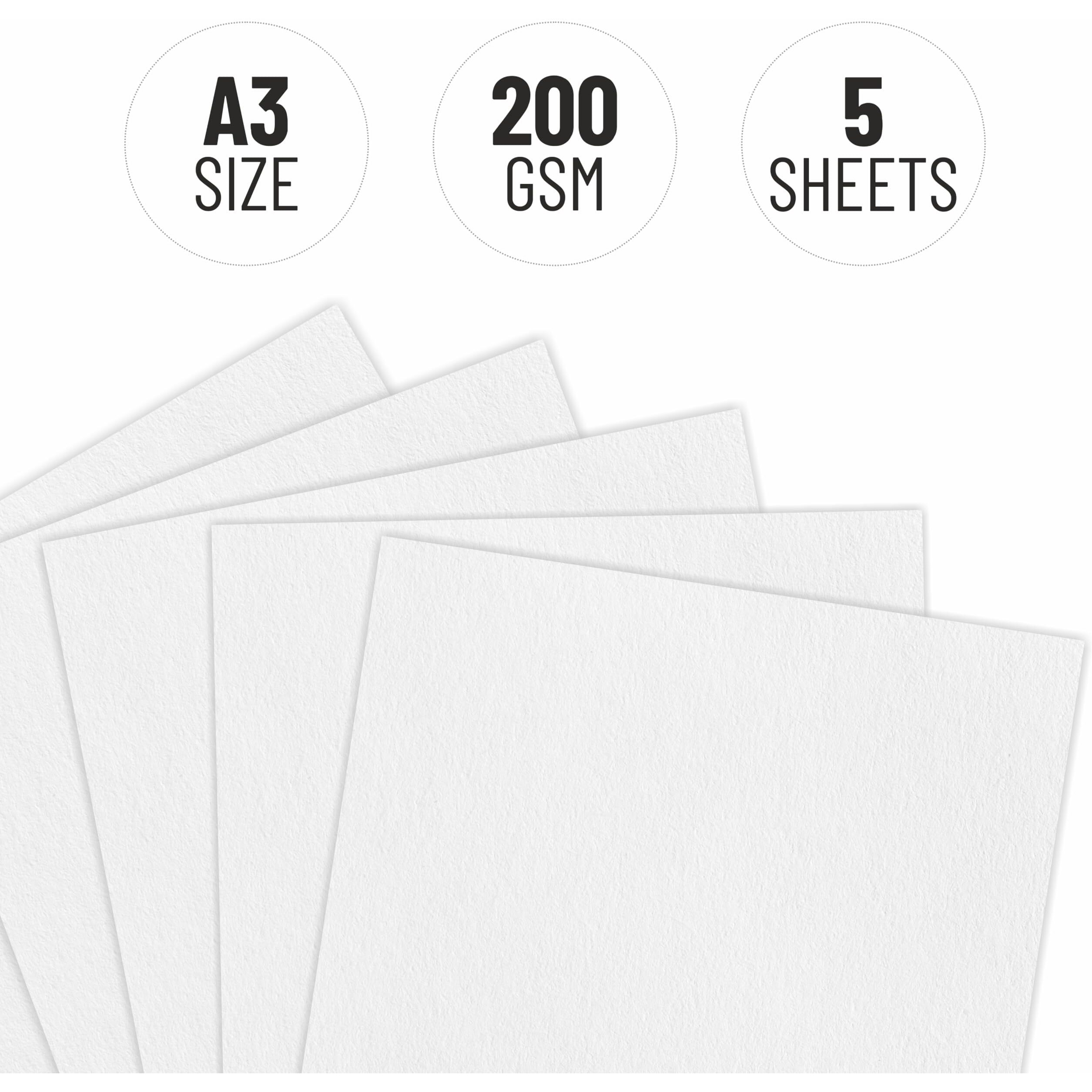 Anupam Professional Watercolour Paper | A3 (42X30Cm) 200 Gsm Cold Pressed Paper |Acid-Free 5 Sheet| Ideal For Artist, Professional Drawing, Painting Dry & Wet, Fine Art, School, Students