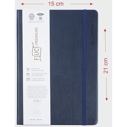 Anupam Fluct Premium Lined Journal Notebook 192 Pages 80Gsm A5 Ruled Notebook Matte Finish Pvc Cover Journal For Women Men, Daily Journal Notebook For Work, Note Taking (Grey)