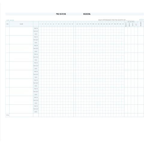 Anupam Attendance Register Signature Time In & Out | Attendance Tracker Book | Hard Bound Class Record Book With 10 Names Per Page | 70 Gsm 70 Pages Book For Teacher Employee & Staff (1Qr Multicolour)