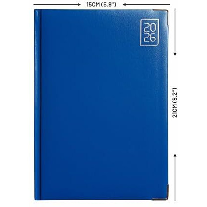 Anupam Fash 2026 Diary With Dates, 2026 Daily Planner Month Cut Index Full Page For Monday-Friday And Saturday-Sunday In One Page With Monthly Calendar, 80Gsm A5 365 Days Diary (Blue)