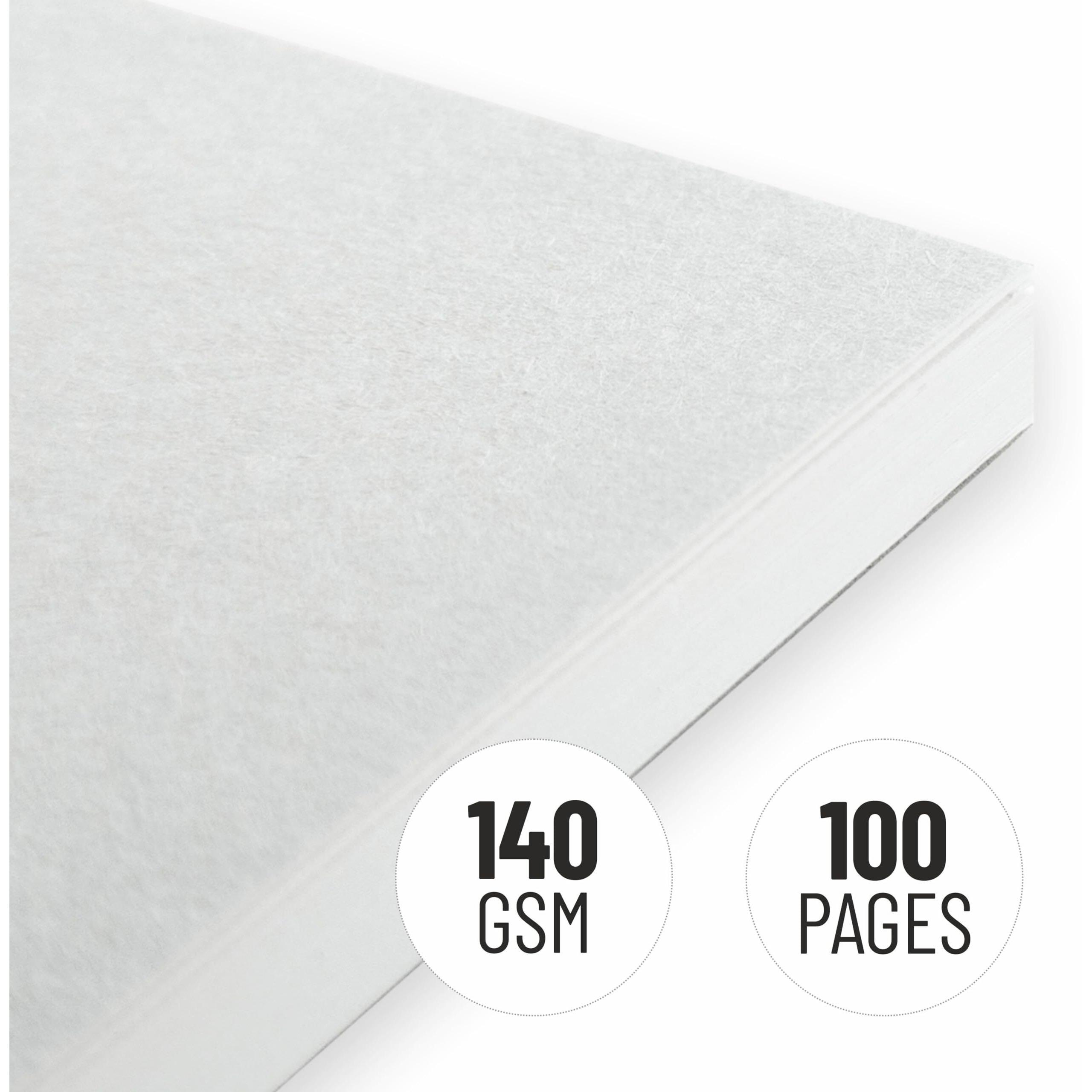 Anupam Sketch-E Sketch Book Square Hard Cover Wireo Binding Drawing Notebook 100% Recycled Kraft Paper Plain & Dot-Grid On One Side 140Gsm 100 Pages For Artists Students Sketching (Pack Of 2)