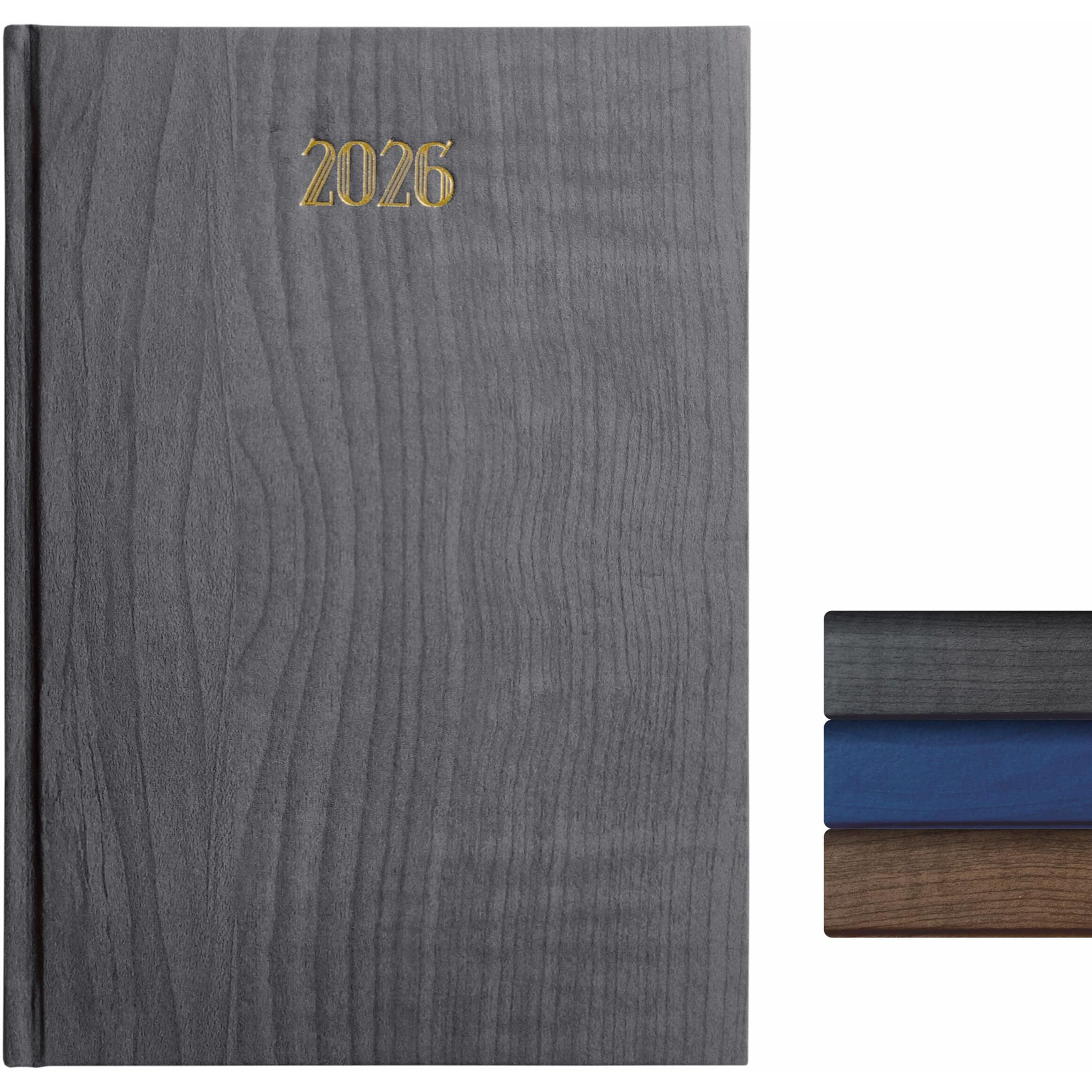 Anupam Dash 2026 Diary With Dates, 2026 Daily Planner Full Page Per Day With Monthly Calendar, New Year Diary 2026 80 Gsm Size B5 25X17Cm, 365 Days Aesthetic Book & Daily Notebook - Wood Grey