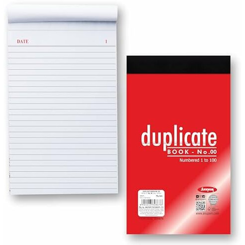 Anupam 11X19 Cm Size Duplicate Book With Carbon & Index Ruled Sheets Pad For Replicate, Record, Organize And Work Order Receipt Book (Size  00, Pack Of 2)