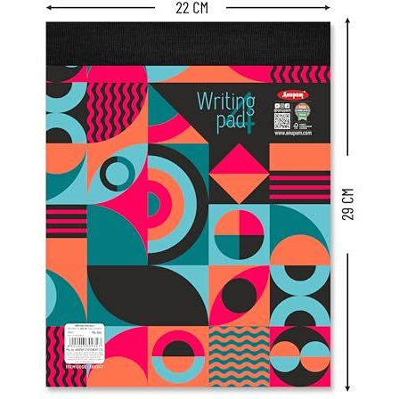 Anupam Writing Pad 22X29Cm Lined Paper Wide Ruled 100 Sheets Notepads, Micro Perforated Notebook With Strong Rorust Material Back Board For School, College, Office, Business (Size  4, Pack Of 1)