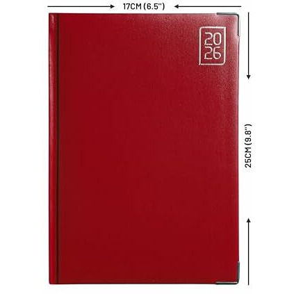 Anupam Fash 2026 Diary With Dates, 2026 Daily Planner Month Cut Index Full Page For Monday-Friday And Saturday-Sunday In One Page With Monthly Calendar, 80Gsm B5 365 Days Diary (Maroon)