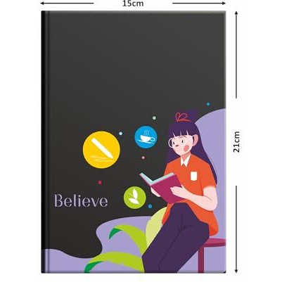 Anupam Vivid Journal, Rainbow Colored Notebook With Dot Grid Pages, 256 Pages, 80Gsm Multi Colored Paper, One Side Binding Notebook For Journaling, Office & School Supplies (Belive)