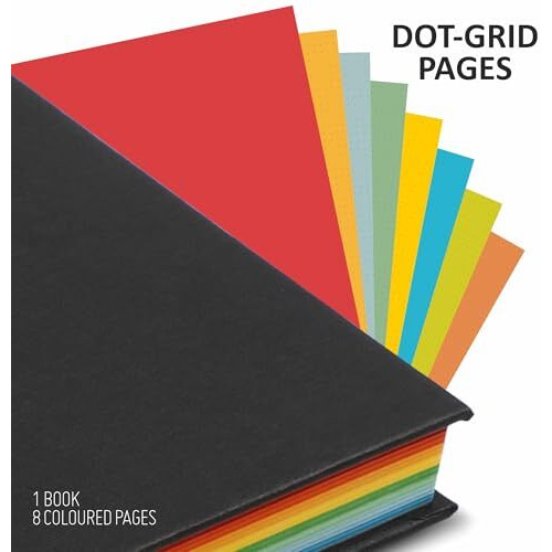 Anupam Vivid Journal, Rainbow Colored Notebook With Dot Grid Pages, 256 Pages, 80Gsm Multi Colored Paper, One Side Binding Notebook For Journaling, Office & School Supplies (Belive)