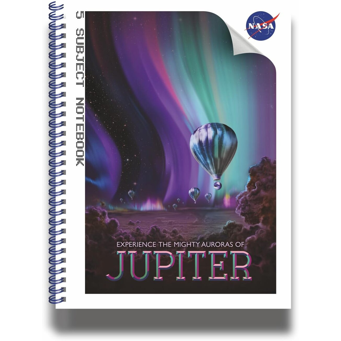 Anupam Nasa 5 Subject Spiral Notebook  22 X 29 Cm, 70 Gsm Ruled Paper, 200 Pages, Space-Themed Dividers  Ideal For Students, Professionals & Office Use