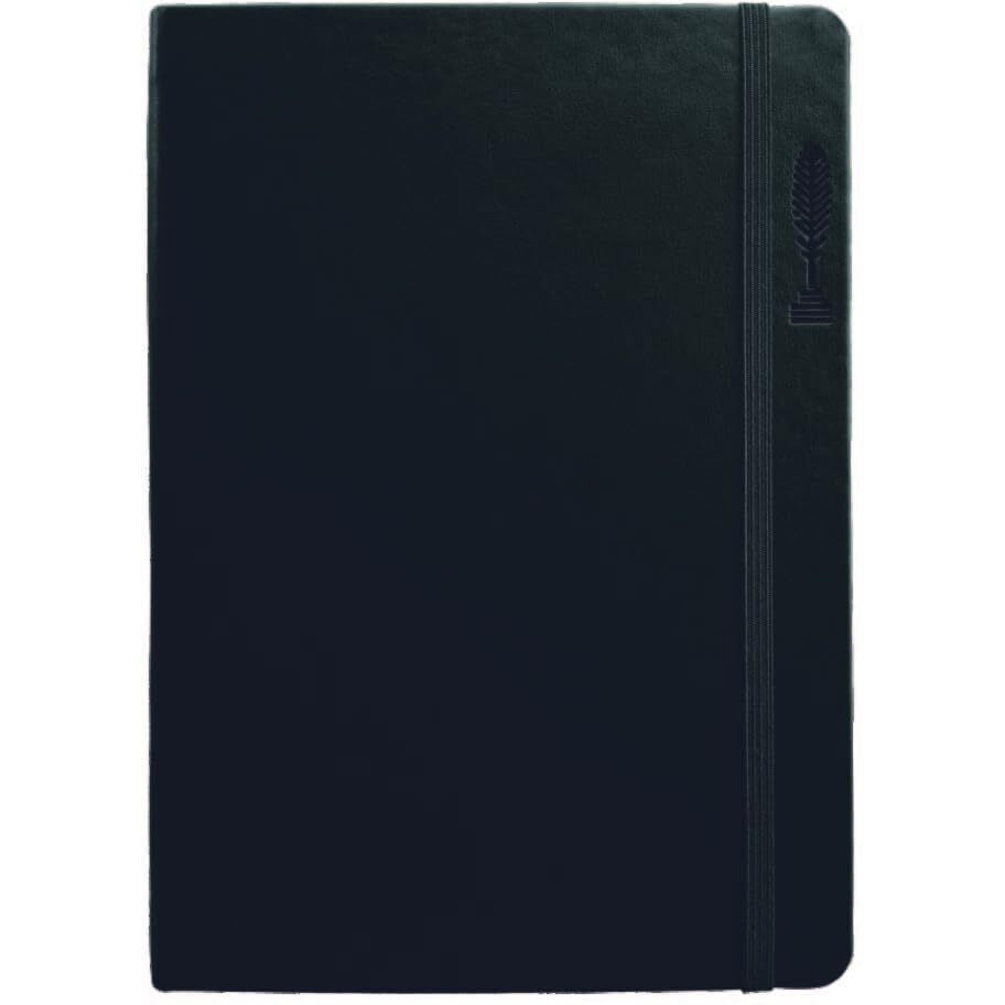 Anupam Fluct Premium Lined Journal Notebook 192 Pages 80Gsm A5 Ruled Notebook Matte Finish Pvc Cover Journal For Women Men, Daily Journal Notebook For Work, Note Taking (Black)