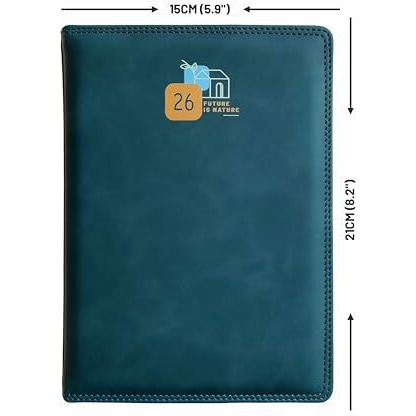 Anupam Accent 2026 Diary With Dates, 2026 Daily Planner 80 Gsm Full Page Per Day With Monthly Calendar, New Year Diary 2026 Size A5 21X14Cm 365 Days Suede Textured Pu Cover Daily Diary - Teal