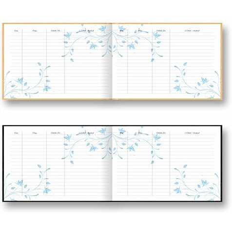 Visitors Register Book - Hard Bound - Cloth Cover With Hot Foil Design - Size 22X25Cm - Landscape Opening - 80 Gsm - 144 Pages For Business, Hotels, Guest Houses, Reception