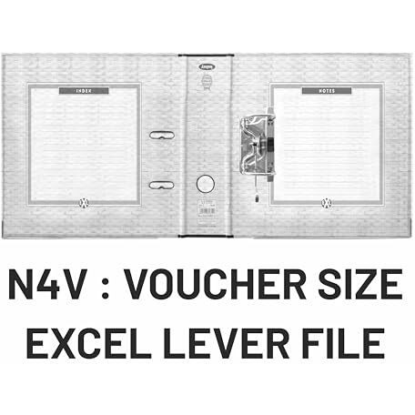 Anupam Excel Lever File Voucher Size N4V - 28 X 22 X 8 Cm - Weave Printed Cover - U Shaped Clip Binder Box - Finger Grip Hole - Metal Edge Protector For Office School Home Supplies Black (Pack Of 2)