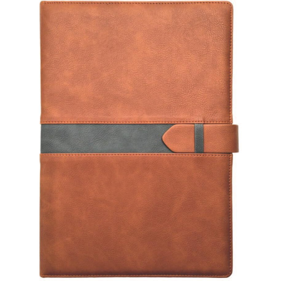 Anupam Posh A5 Ruled Journal Notebook 192 Pages 80Gsm,Raw Leather Textured Dual Pu Cover Sliding Loop Closure With Pen Loop For Notes Taking & Writing In School And Office Journal Diary(Tan)