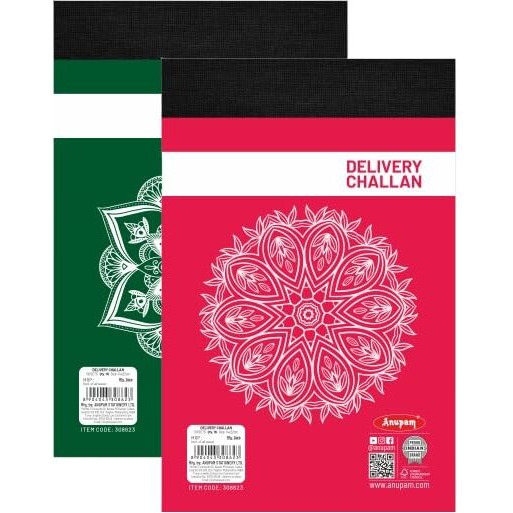 Anupam Delivery Challan Book 3 Part Pad For Small Business With Carbon Copies Cover, 50 Sets, 22X14 Cm (Pack Of 2)