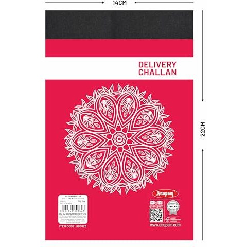 Anupam Delivery Challan Book 3 Part Pad For Small Business With Carbon Copies Cover, 50 Sets, 22X14 Cm (Pack Of 2)