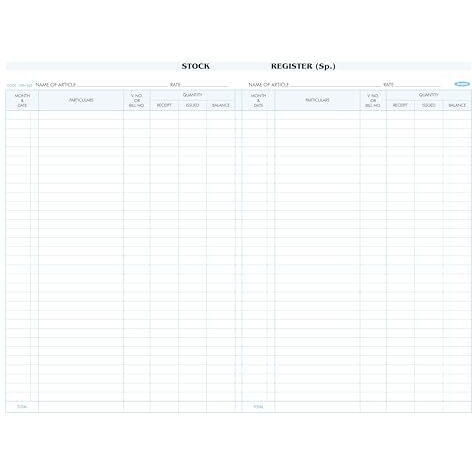 Anupam Stock Register | Green Ledger Paper | 100 Gsm, 70 Pages | A-Z Serial Numbering |Hard Bound Cover For Long Durability | Warehouse And Factory (Gen 063, 1Qr)