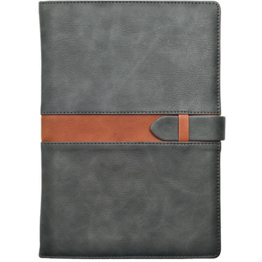 Anupam Posh B5 Ruled Journal Notebook 192 Pages 80Gsm Lined Notebook Leather Textured Pu Cover Sliding Loop Closure With Pen Loop For Engineering, Notes Taking & Writing In School And Office (Grey)