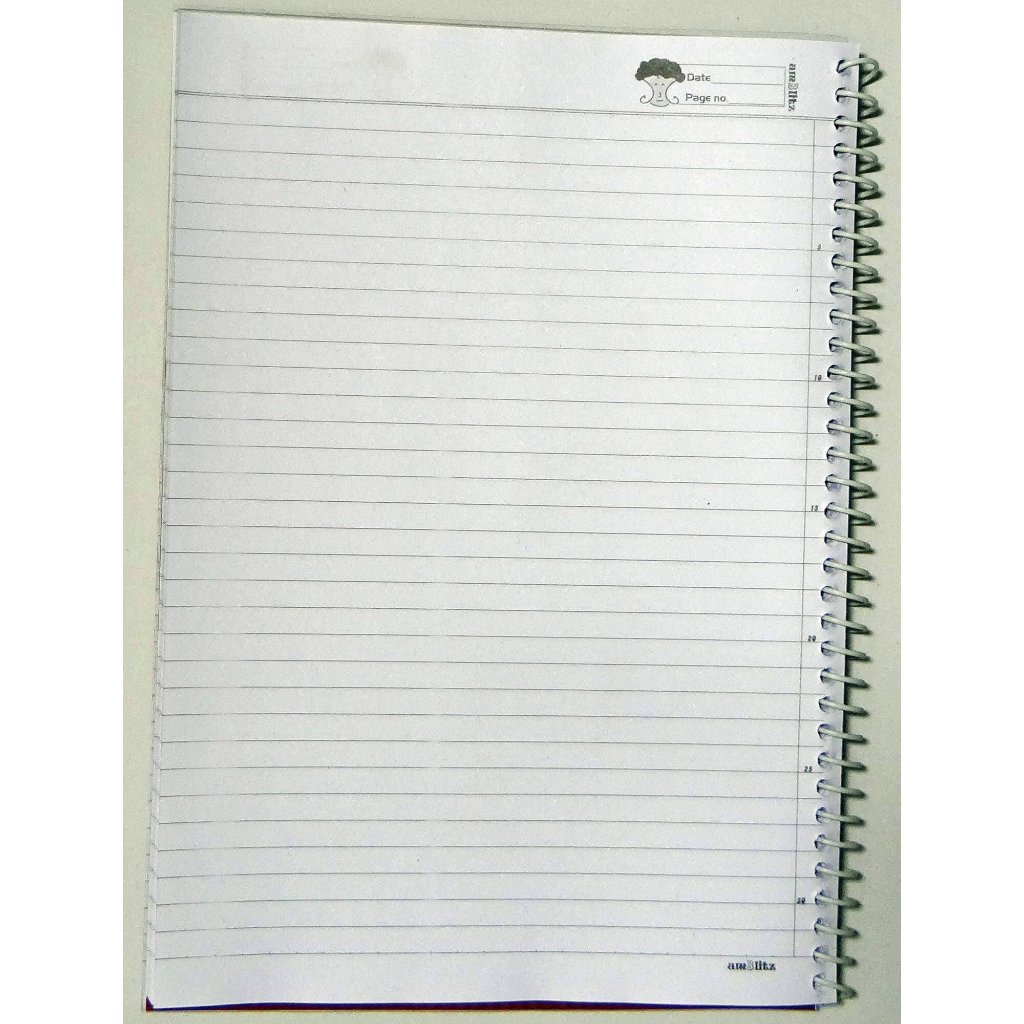 Amblitz Spiral Notebook (A4, 500 Pages) Single Line Ruled