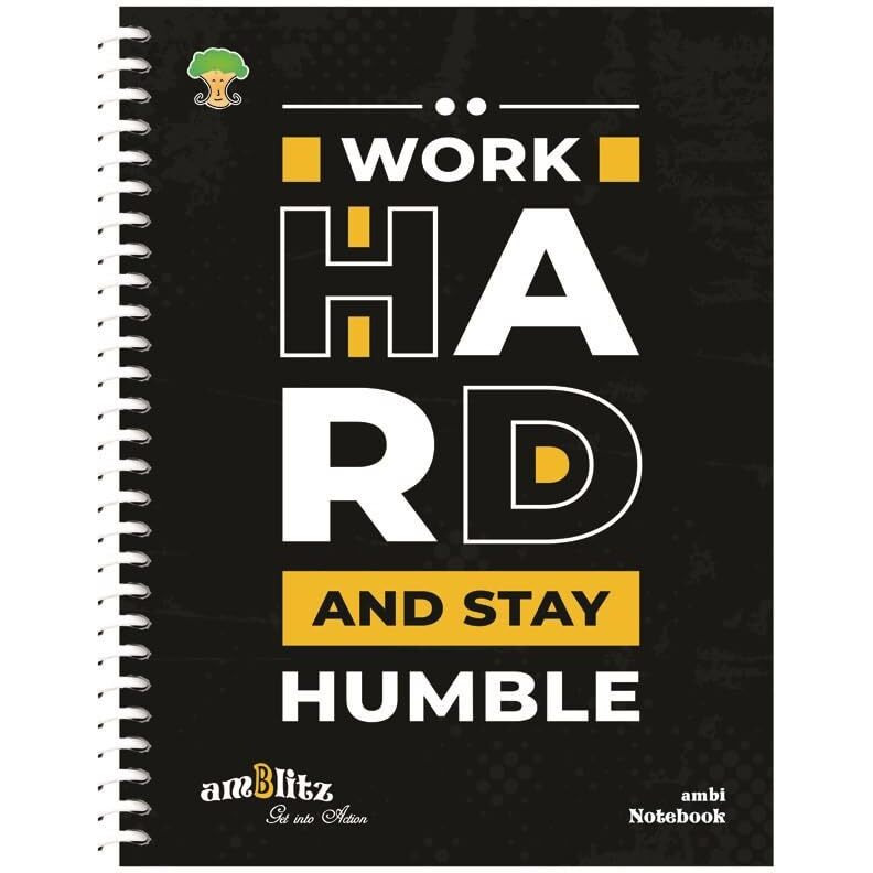 Amblitz Spiral Notebook | 18 X 24 Cm | B5 Size | School/College Students's Choice For Note Making | 70 Gsm Thick White Paper | Diary Size | Personal & Office Use | (200 Pages, Unruled Notebook)