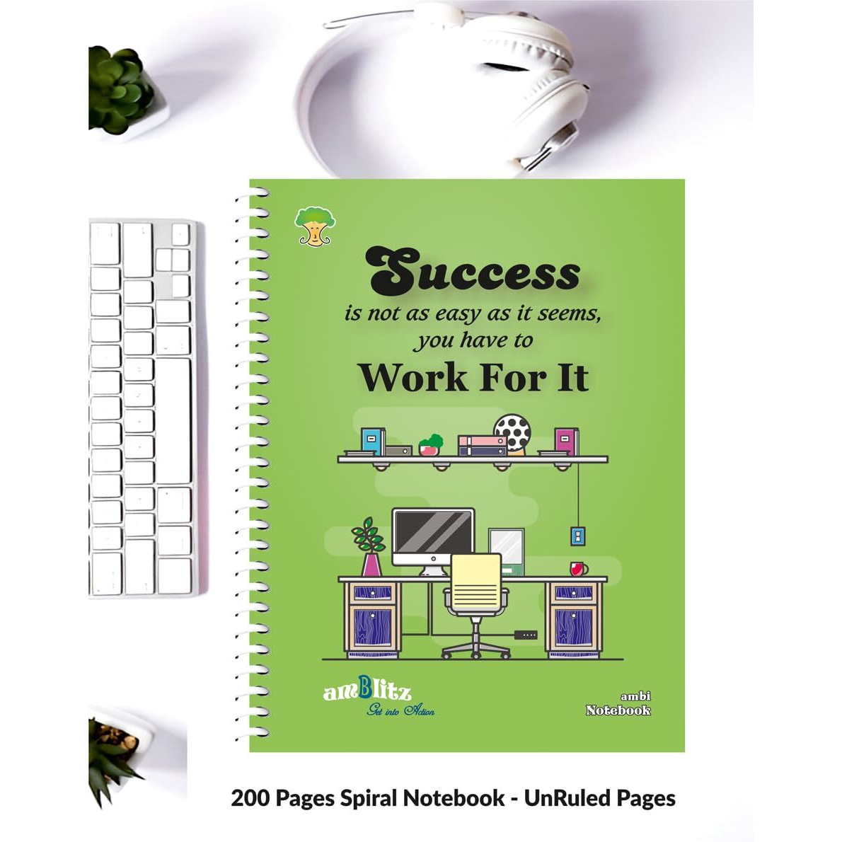 Amblitz Spiral Notebook | 18 X 24 Cm | B5 Size | School/College Students's Choice For Note Making | 70 Gsm Thick White Paper | Diary Size | Personal & Office Use | (200 Pages, Unruled Notebook)