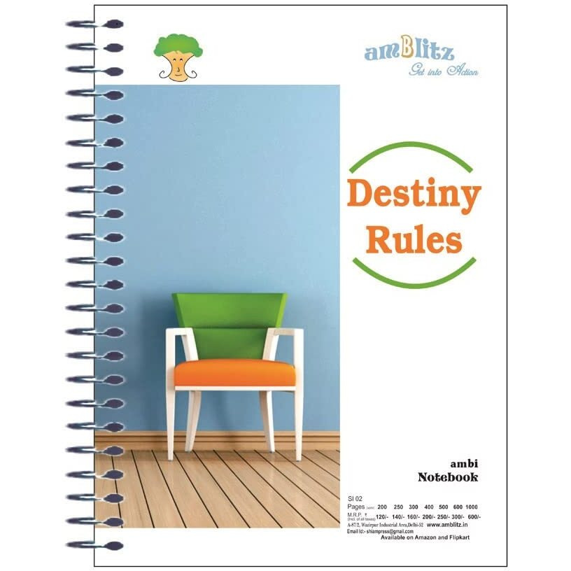 Amblitz Mega 1000 Pages Spiral Notebook | 22 * 28.5 Cm. |Single Line Ruled | 70 Gsm |