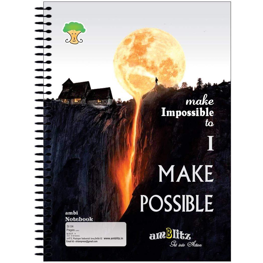 Amblitz Mega 600 Pages Spiral Notebook, 6 Subjects, 70 Gsm, 22 * 28.5 Cm.  Multi Colour Ruled Pages  Rainbow Notebook