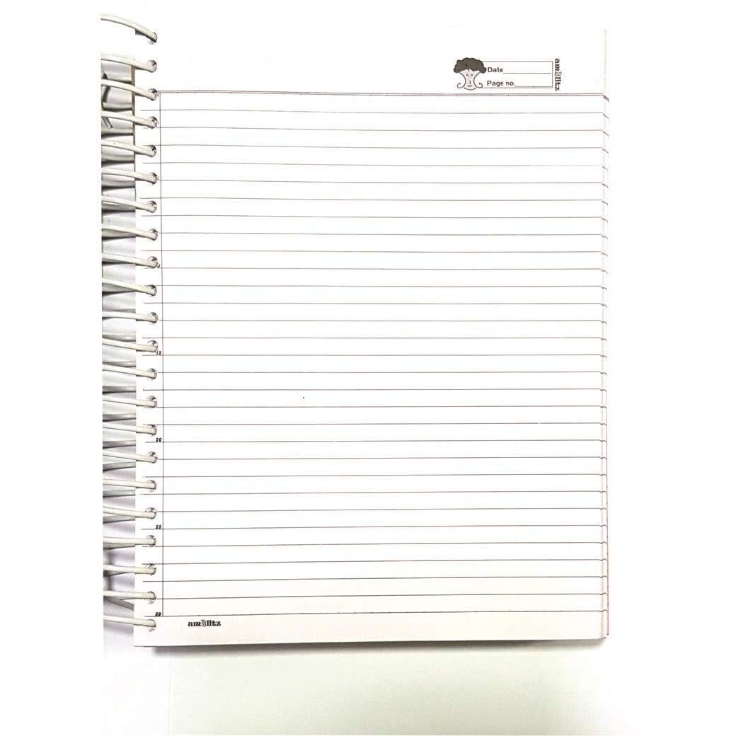 Amblitz Mega 600 Pages Spiral Notebook, 6 Subjects, 70 Gsm, 22 * 28.5 Cm.  Multi Colour Ruled Pages  Rainbow Notebook