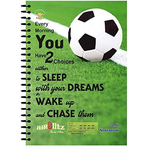 Amblitz Spiral Notebook - A4-500 Pages - Unruled- Pack Of 2