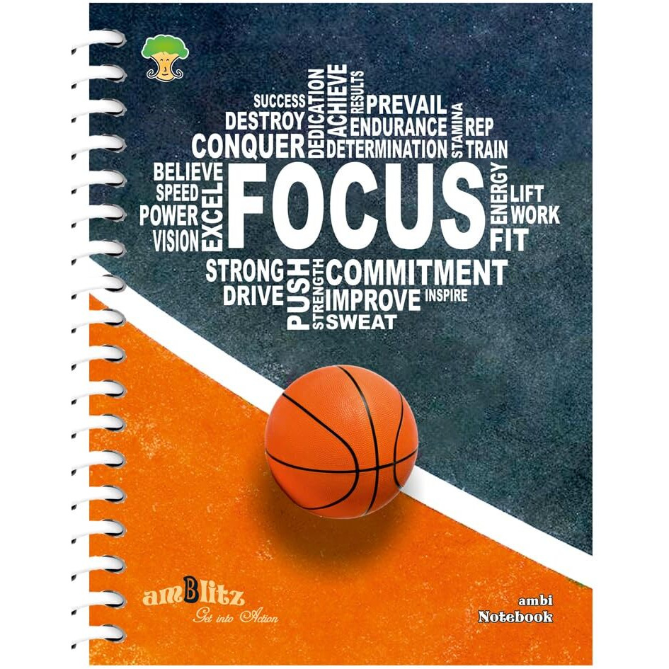 Amblitz Spiral Notebook | 18 X 24 Cm | B5 Size | School/College Students's Choice For Note Making | 70 Gsm Thick White Paper | Diary Size | Personal & Office Use | (160 Pages, Unruled Notebook)