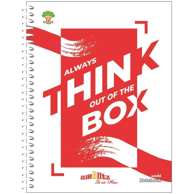 Amblitz Spiral Notebook | 18 X 24 Cm | B5 Size | School/College Students's Choice For Note Making | 70 Gsm Thick White Paper | Diary Size | Personal & Office Use | (400 Pages, Unruled Notebook)