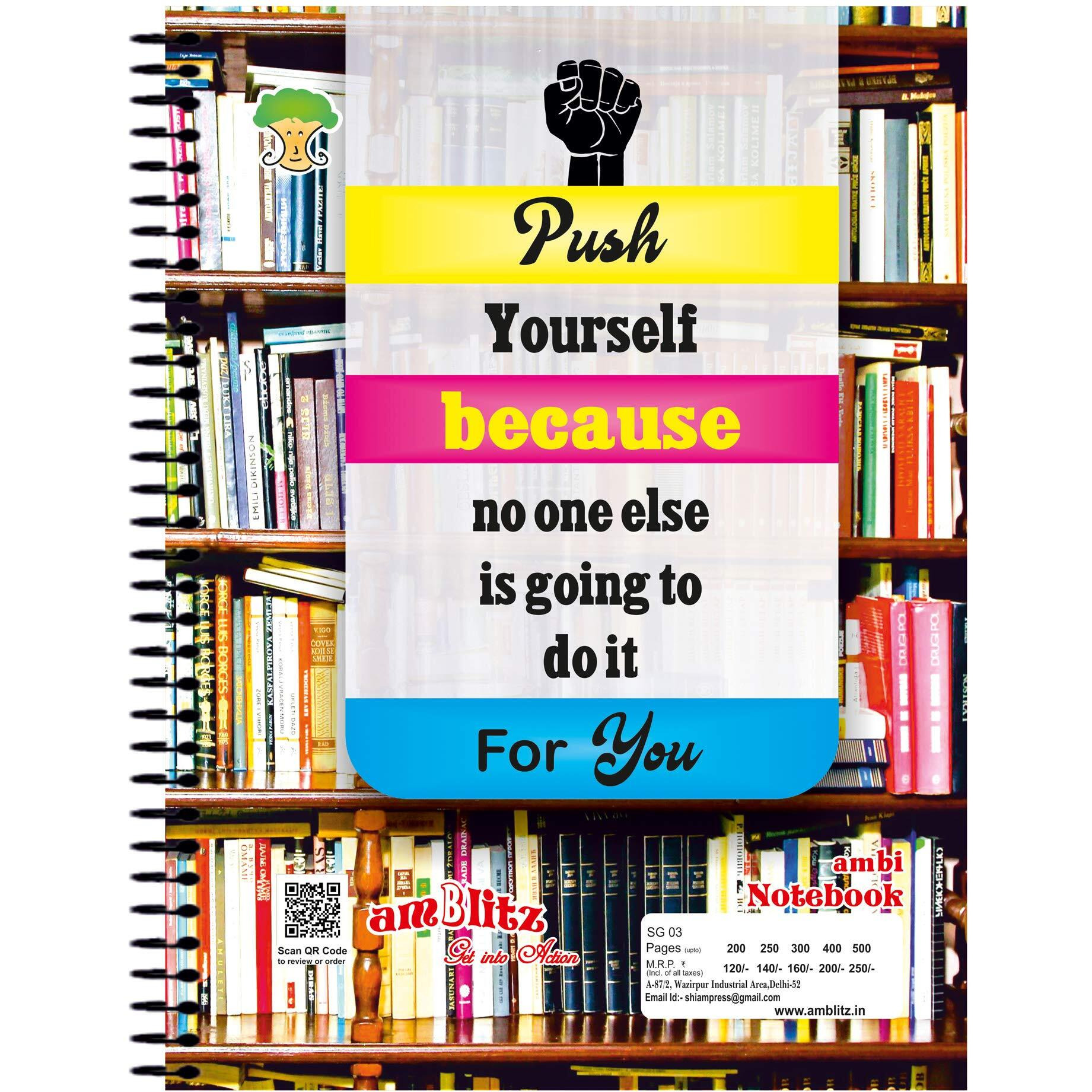 Amblitz Mega Spiral Notebook (Ruled), 6 Subjects- 600Pages, 70 Gsm, 22 * 29 Cm.