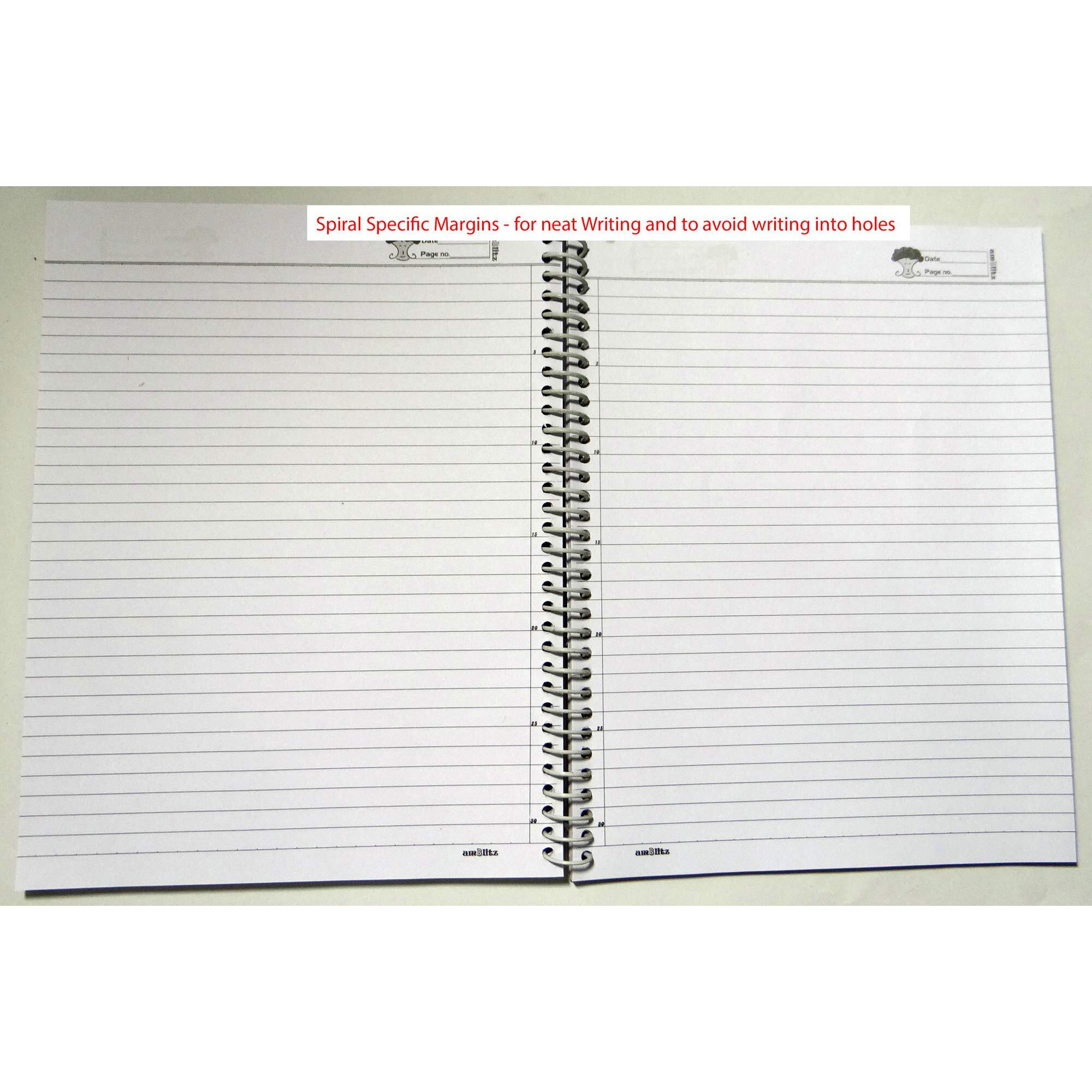 Amblitz Mega Spiral Notebook (Ruled), 6 Subjects- 600Pages, 70 Gsm, 22 * 29 Cm.
