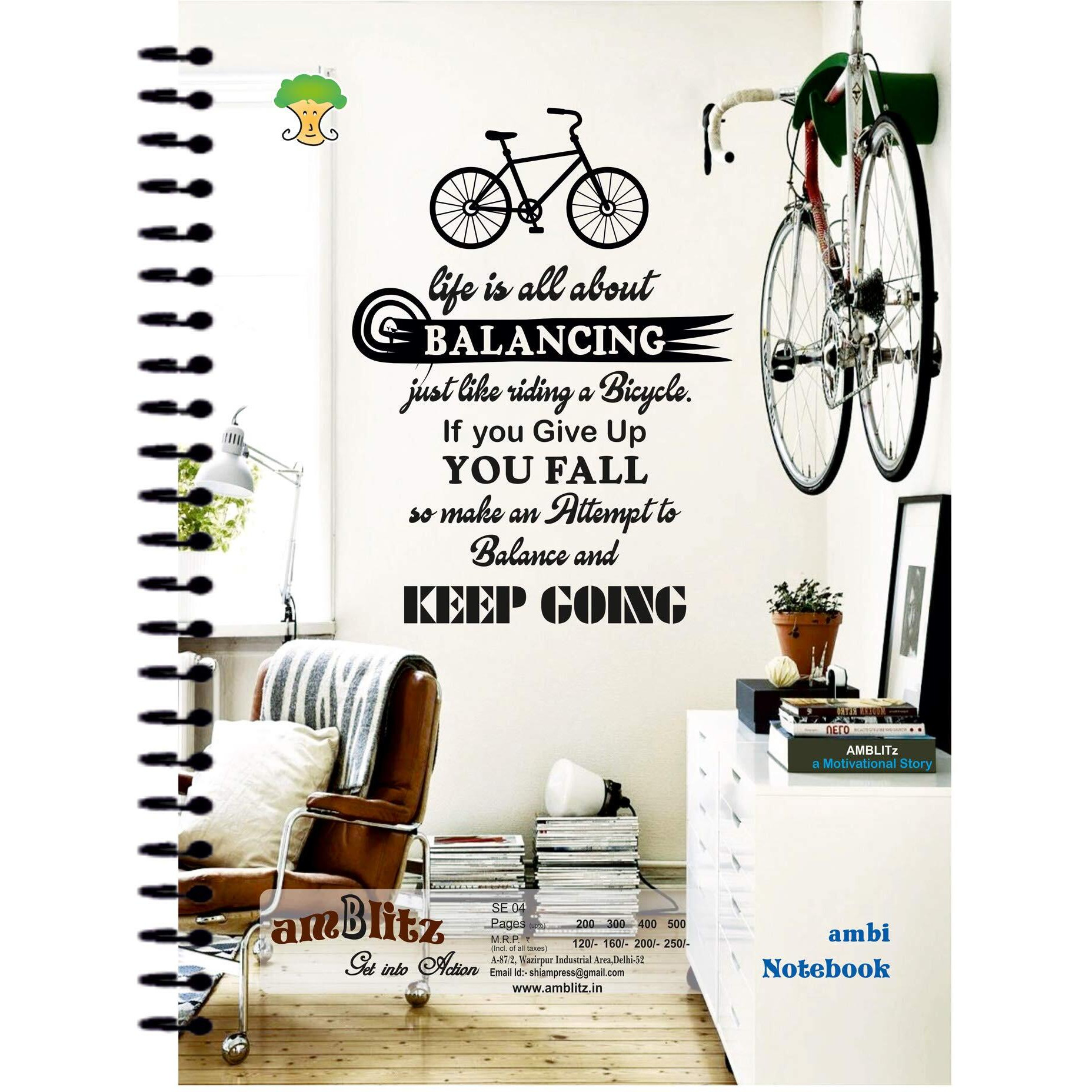 Amblitz Spiral Notebook (Unruled), 5 Subjects - 600 Pages, 70 Gsm, 22 * 29 Cm.