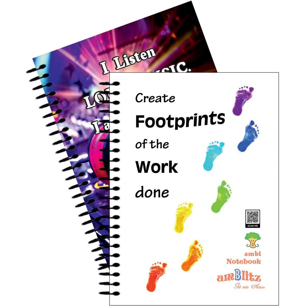 Amblitz 5 Subject Spiral Notebook - 200 Pages, Ruled (A5 Size, Pack Of 2, 0115)