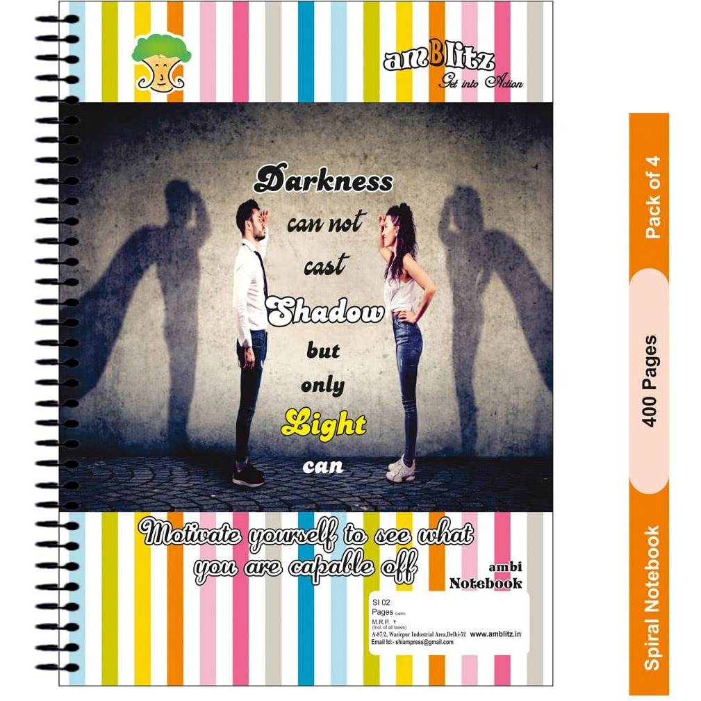 Amblitz Omr Sheet Combo - 50 Omr Sheet Of 100 Mcq + Ruled Spiral Notebook (200 Pages, A4 Size)