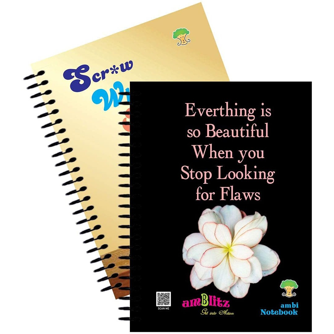Amblitz 5 Subject Spiral Notebook - 200 Pages, Ruled (A5 Size, Pack Of 2, 0822)
