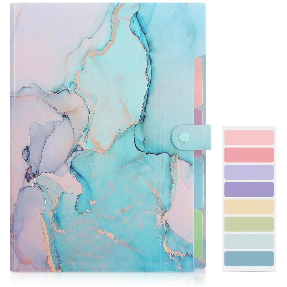 Corslet Expanding File Folder, Aesthetic Folders For School, Accordion File Organizer, Aesthetic Folder With Labels,5 Pockets Important Document Folders For School Office Home